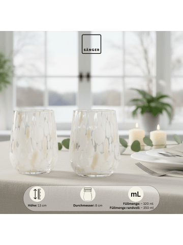 Sänger TRINKGLÄSER CURACAO - 4 teilig - weiß/beige