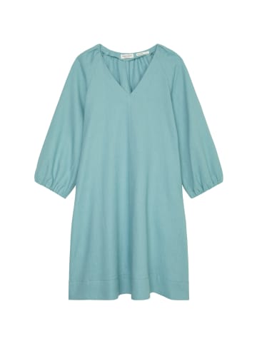 Marc O'Polo Kurzes Leinen-V-Neck-Kleid in soft teal