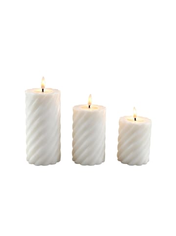 relaxdays 3 x LED Kerzen in Weiß