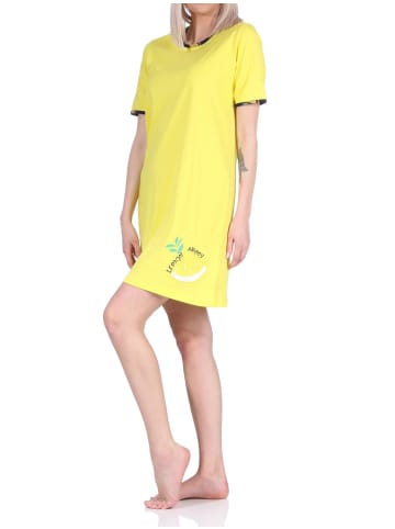 NORMANN kurzarm Nachthemd Zitronen - 73176 in gelb