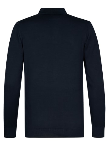 Petrol Industries Langarm-Strickpolo-Shirt ironbridge in Blau