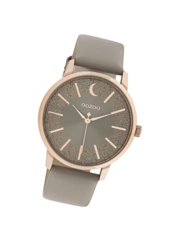 Oozoo Analog-Armbanduhr Oozoo Timepieces taupe, grau groß (ca. 40mm)