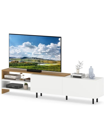 COSTWAY TV-Schrank für Fernseher 80 Zoll 181 cm in Weiß