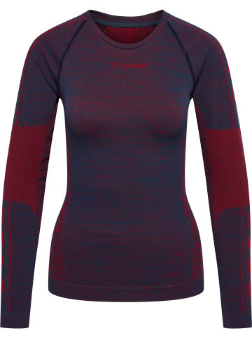 Hummel Hummel T-Shirt Hmlmt Yoga Damen Atmungsaktiv Schnelltrocknend Nahtlosen in INSIGNIA BLUE/CABERNET MELANGE