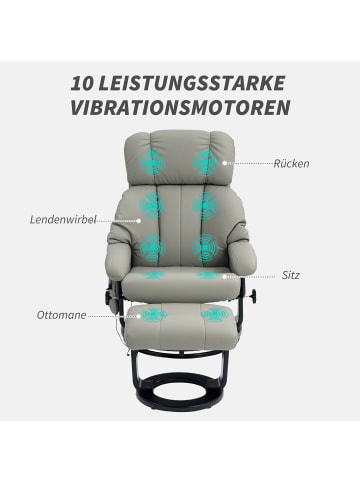 HOMCOM Relaxsessel mit Fußhocker-76B x 80T x 102H cm-Grau
