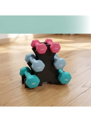 relaxdays 7-tlg- Hantel-Set in Mehrfarbig - 1–3 kg
