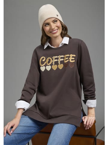 Laura Scott Longsweatshirt in Kaffeebraun