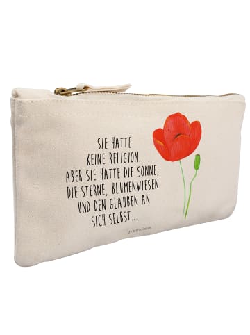 Mr. & Mrs. Panda Schminktasche Blume Mohnblume mit Spruch in Weiß
