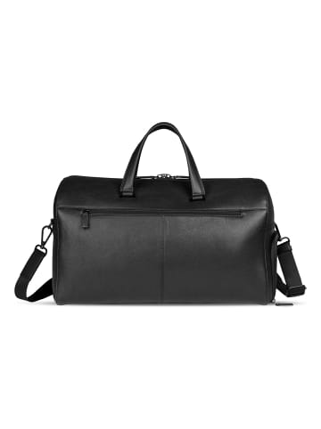 Bugatti Black Weekender Reisetasche Leder 50 cm schwarz