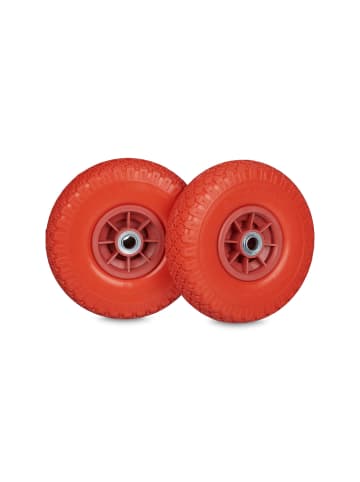 relaxdays 2x Sackkarrenrad in Rot - 3.00-4"