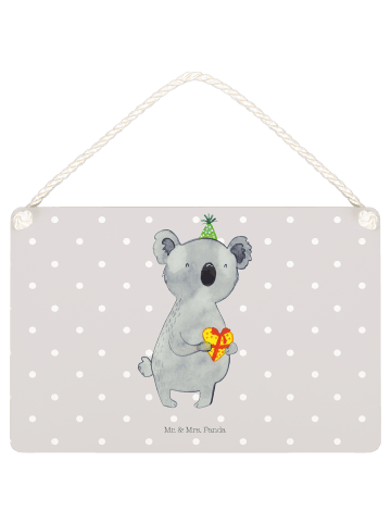 Mr. & Mrs. Panda Schild Koala Geschenk ohne Spruch in Grau Pastell