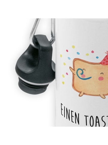 Mr. & Mrs. Panda Wasserflasche Toast Party mit Spruch in Weiß