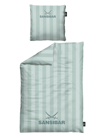 Sansibar Bettwäsche Set Modern Stripe, 135x200 cm in Grün