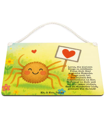 Mr. & Mrs. Panda Schild Spinne Agathe Motivation Design mit Spruch in Weiß