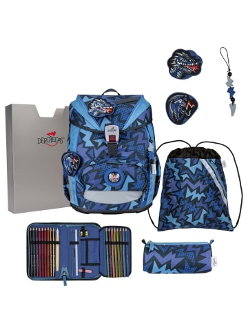 DerDieDas ErgoFlex Light - Schulranzen Set 5tlg. 800g (Purple Unicorn) in Dark Dragon