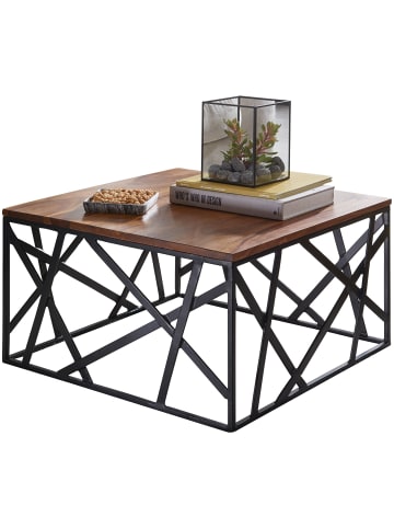 KADIMA DESIGN Couchtisch BAKAL 60x35x60 cm Massivholz / Metall Sofatisch,