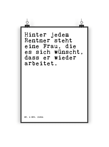 Mr. & Mrs. Panda Poster Hinter jedem Rentner steht... mit Spruch in Weiß