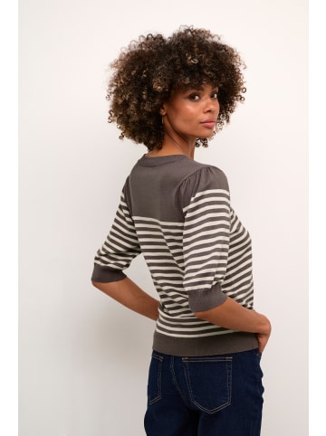 CULTURE Strickpullover CUannemarie Classic fit in Falcon/whitecap stripe