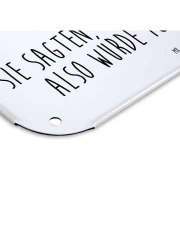 Mr. & Mrs. Panda Schild Einhorn Schwein mit Spruch in Weiß