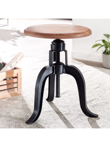 FineBuy Hocker und Sitzsäcke in Braun / Akazie / 39x39x48