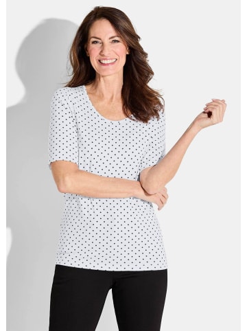 GOLDNER Shirt in weiß / schwarz / gemustert