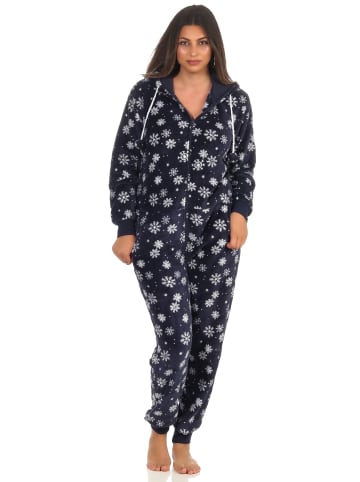 NORMANN Jumpsuit Overall Kapuze wterlichen Design - 51278 in marine