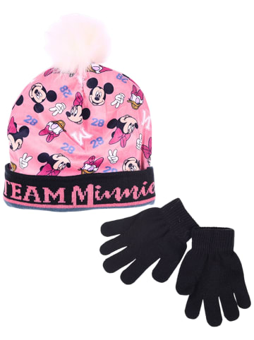 Disney Minnie Mouse Set Mütze & Handschuhe Disney Minnie Mouse in Rosa-Dunkelblau