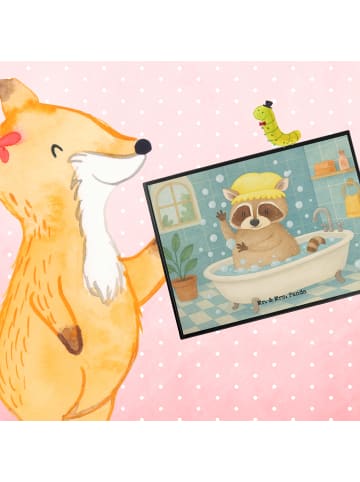 Mr. & Mrs. Panda Tischunterlage Waschbär Design ohne Spruch in Weiß