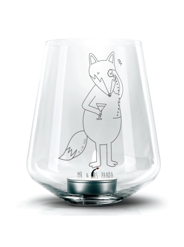 Mr. & Mrs. Panda Gravur Teelicht Fuchs Lord ohne Spruch in Transparent