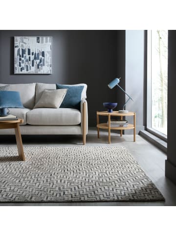 KADIMA DESIGN Teppich Kurzflor Zickzack Muster, Geometrisch, Wohnzimmer in Grau