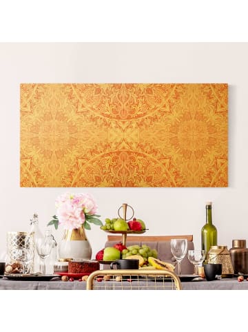 WALLART Leinwandbild Gold - Mandala Aquarell Ornament orange in Orange