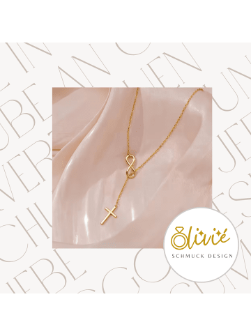 XCOAST XCOAST Damen Halskette Infinity-Kreuz, Edelstahl, Gold