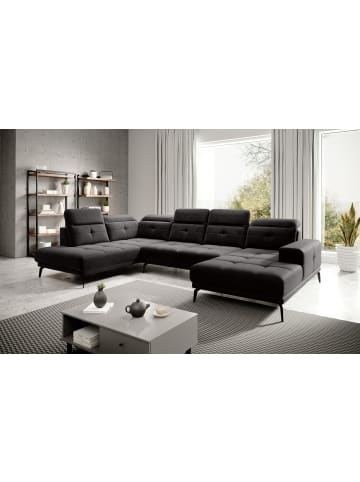 MF Design Brita Recamiere Links in Schwarz -  (L) 205 x (B) 350 x (H) 107 cm