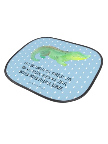 Mr. & Mrs. Panda Sonnenschutz Auto Krokodil mit Spruch in Blau Pastell