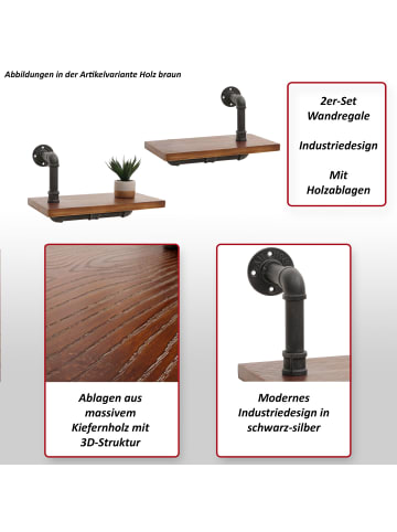 MCW 2er-Set Wandregal N29, Natur