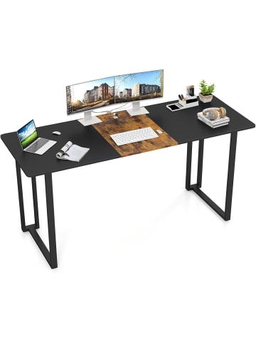 COSTWAY Schreibtsich 160x60x76cm Esstisch Konferenztisch in Braun