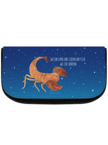 Mr. & Mrs. Panda Make-up Täschchen Sternzeichen Skorpion mit Spruch in Sternenhimmel Blau