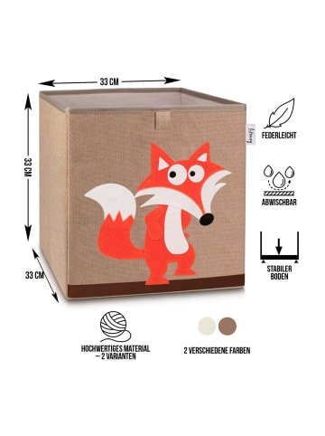 Lifeney Aufbewahrungsbox Fuchs dunkel, 33 x 33 x 33 cm