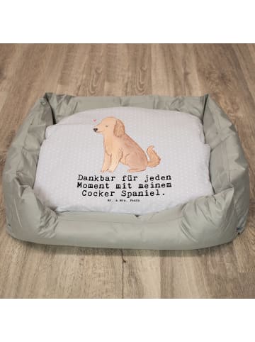 Mr. & Mrs. Panda Hundekissen Blümchener Spaniel Moment mit Spruch in Grau Pastell