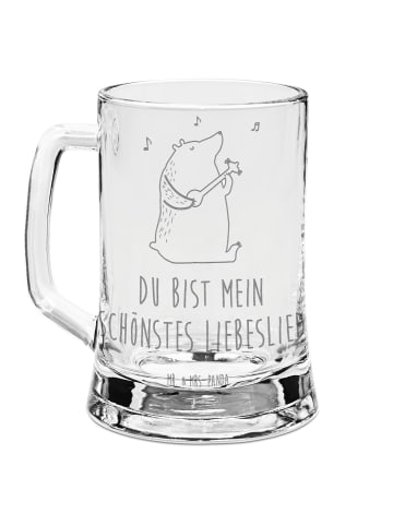 Mr. & Mrs. Panda Bierglas Bär Lied mit Spruch in Transparent