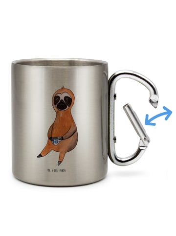 Mr. & Mrs. Panda Kaffeebecher Edelstahl Faultier Kaffee ohne Spruch in Silber