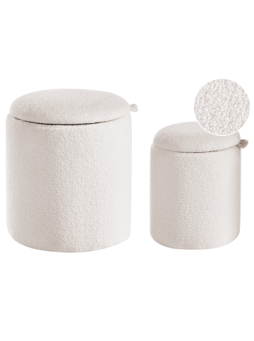 Beliani 2er-Set Pouf BEREA in Weiß