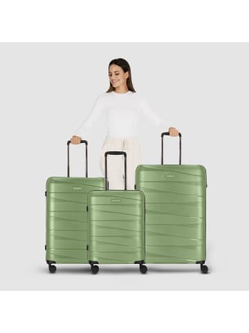 Redolz Essentials 10 3-SET 4 Rollen Kofferset 3-teilig green-metallic