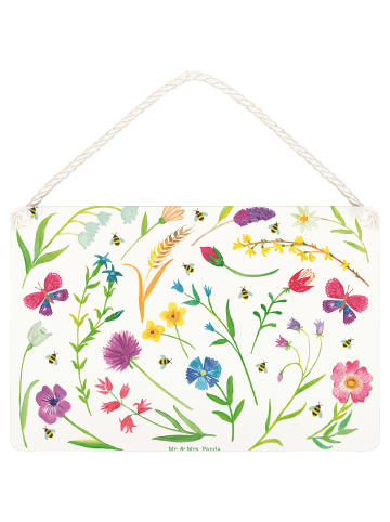 Mr. & Mrs. Panda Schild Frühling mit Spruch in Bunt