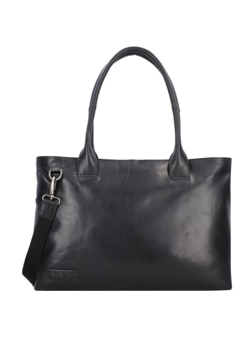 Plevier Rock Amber Schultertasche Leder 43 cm Laptopfach in schwarz