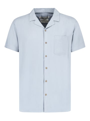Urban Surface Kurzarm Hemd mit Brusttasche und Canvas Material in Blau