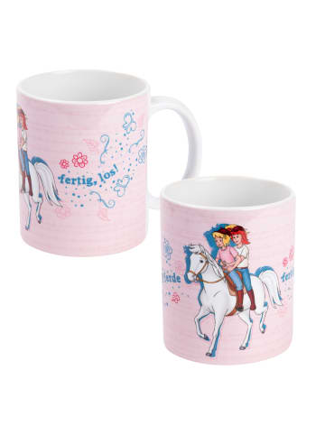 Bibi und Tina Bibi und Tina Tasse - Auf die Pferde, fertig, los  320 ml in rosa