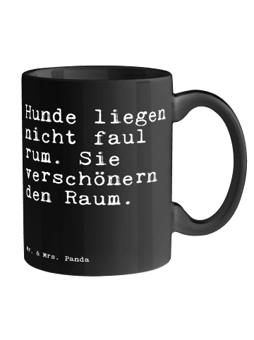 Mr. & Mrs. Panda Pott Hunde liegen nicht faul... mit Spruch in Schwarz