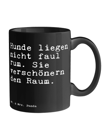 Mr. & Mrs. Panda Tasse Hunde liegen nicht faul... mit Spruch in Schwarz