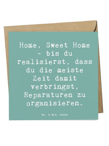 Mr. & Mrs. Panda Deluxe Karte Spruch Geborgenheit im Zuhause mit... in Meeresbrise
